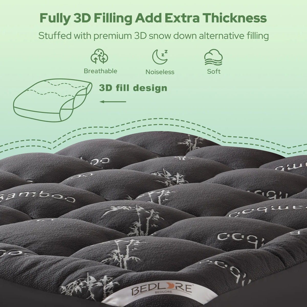 ☁️Cooling Mattress Topper for Back Pain - Extra Thick Fitted Sheet