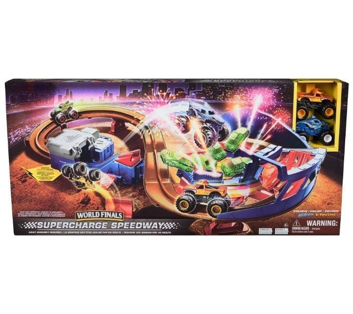 Supercharge Speedway Monster Truck Playset, 1:64 Scale