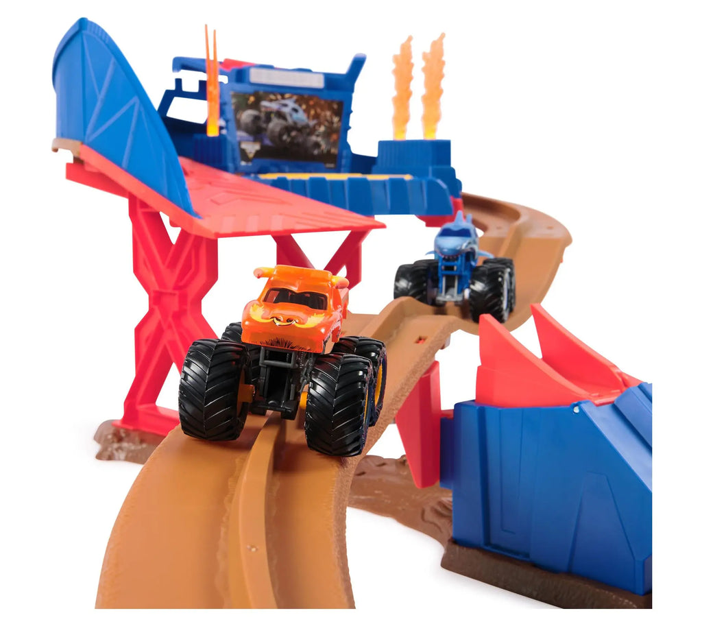 Supercharge Speedway Monster Truck Playset, 1:64 Scale